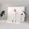 6.5 x 10ft Photo Video Studio Backdrop Background Stand Adjustable Heavy Duty Photography Backdrop Support Stand Set with Carrying Bag Clamps