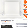 6.5 x 10ft Photo Video Studio Backdrop Background Stand Adjustable Heavy Duty Photography Backdrop Support Stand Set with Carrying Bag Clamps