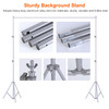 6.5 x 10ft Photo Video Studio Backdrop Background Stand Adjustable Heavy Duty Photography Backdrop Support Stand Set with Carrying Bag Clamps