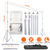6.5 x 10ft Photo Video Studio Backdrop Background Stand Adjustable Heavy Duty Photography Backdrop Support Stand Set with Carrying Bag Clamps