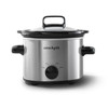 Pot 2qt Manual Slow Cooker - Stainless Steel: 3 Settings, Reheat & Warmer, Stay-Cool Handles, Dishwasher-Safe Parts