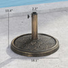 Round Patio Umbrella Base, 26 lbs Resin Umbrella Stand Base, Heavy Duty Patio Umbrella Holder for 1.3"/1.5"/1.9" Umbrella Poles for Outdoor, Lawn, Poolside, Bronze