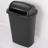 13 Gallon Roll Top Wastebasket, Large Trash Can with Easy Open Lift Lid for Kitchen, Black