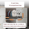 Pull-out pots and pans lid plate draining rack, cabinet built-in draining rack