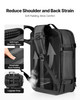 VEVOR Vacuum Travel Backpack, 65L, Expandable Vacuum Seal Compression Travel Backpack with Pump, with TSA-Approved Lock, Airback Vacpack, Water-Resistant Carry-On Suitcase Luggage, for Business, Gray