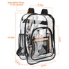 Clear Backpack Heavy Duty Transparent Book Bag Waterproof PVC Clear Backpack 5.3Gal with Reinforced Strap