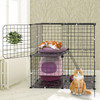 2Tier Cat Cage Playpen Indoor Pet Enclosures Kitten Kennel House Detachable Cat Crate with Climbing Ladder 2 Doors for 1-2 Cats for Ferret Squirrel Small Animals