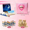 24 Sets Valentines Day Gifts for Kids Valentines Cards Mini Painting Canvas Panel with Wooden Easel Watercolor Paints Brush Kit for School Classroom Exchange Gifts
