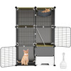 3 Tier Cat Cage Indoor with Litter Box Hammock Detachable Metal Wire Cat Kennel Cat House Cat Enclosure with Ladder for 1-2 Kittens