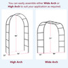 78"H x 45"W Metal Garden Arch Trellis; Adjustable Arbor Trellis for Garden Climbing Plants Support or Wedding Decor,Black
