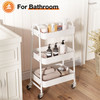 3/4-layer practical mobile trolley, metal movable storage rack, with lockable casters