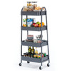 3/4-layer practical mobile trolley, metal movable storage rack, with lockable casters