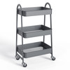 3/4-layer practical mobile trolley, metal movable storage rack, with lockable casters