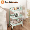 3/4-layer practical mobile trolley, metal movable storage rack, with lockable casters