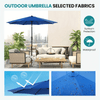 7.5-foot outdoor terrace sun umbrella, with button tilt and hand-cranking device, 6-rib design, UV15+ waterproof fabric
