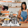 Portable Dual Burner Electric Stove - 2000W Power, 5 Temperature Levels, 5.5in Coils, Fast Even Cooking, Fits Flat Cookware, Ideal for Apartments/RVs, Easy Cleaning Design