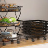Foldable storage trolley with wheels, home storage basket, removable fruit and vegetable storage basket