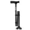 VEVOR Walking Cane for Man Woman, Folding Walking Stick with 8-Level Adjustable Height, 4-Pronged Pivoting Base, Lightweight & Portable Aluminum Mobility Aid for Seniors Adults, 250LBS Loading (Black)
