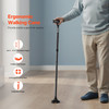 VEVOR Walking Cane for Man Woman, Folding Walking Stick with 8-Level Adjustable Height, 4-Pronged Pivoting Base, Lightweight & Portable Aluminum Mobility Aid for Seniors Adults, 250LBS Loading (Black)