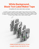 VEVOR Label Maker Tape, 4 Pack, 0.47 in / 12 mm Black on White Label Maker Refills Compatible for Various Types of Brother P-Touch Labelers, Durable & Long-lasting, Replacement for Letra Tag TZe-231