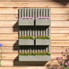 5 Box Raised Garden Bed w/ Trellis for Climbing Plants, Wall-Mounted Wood Planters w/ Drainage Holes, Gray