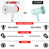 5Core Megaphone 15W Bull Horn Kids PA Speaker w 400 Yards Range Siren Lightweight Loud Mini Megafono