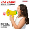 5Core Megaphone 15W Bull Horn Kids PA Speaker w 400 Yards Range Siren Lightweight Loud Mini Megafono