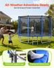 VEVOR Outdoor Trampoline, 12FT Round Recreational Trampoline with Enclosure Net, ASTM Approved, Heavy Duty Trampolines, Max 400 lbs Weight Capacity, Anti-Rust Backyard Trampolines for Kids & Adults