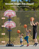 VEVOR Portable Basketball Stand, 5.2 to 6.9 ft Height Adjustment Basketball Hoop & Goal, Kids Adjustable Basketballs Hoop with Nylon Net & Rolling Wheels, Portable Backboard Set for Patios, Poolside