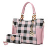MKF Collection Bonita Checker Tote Handbag & Wallet Set Women by Mia K