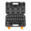 VEVOR Impact Socket Set with 1/2" Drive, Comprising 23 Pieces in SAE (7/16" -1") & Metric Measurements, 6 Point Cr-V Alloy Steel, Includes Ratchet Handle and Durable Storage Case