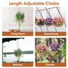 4Pcs 9.64In Diameter Hanging Planter with Drainage Holes Removable Self-Watering Tray Plastic Hanging Flower Plant Pots For Indoor Outdoor Herb Ivy Fern