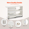 VEVOR Folding Sewing Table, Multipurpose Sewing Machine Table with Compact Design, Wheels, Shelves, Storage Trays, Wooden Pegs, and Magnetic Doors, Sewing Desk Cabinet for Sewing Machine, White