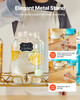 VEVOR Beverage Dispenser, 3 Pack 2 Gallon Drink Dispensers for Parties, Glass Juice Dispenser with Metal Stand, Stainless Steel Spigot, Infuser, Iced Tea Lemonade Juice Water Dispensers for Parties