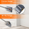 2 In 1 Baseboard Cleaner Mop Wall Cleaner Mop With Squeegee Extendable Long Handle 8 Reusable Fiber Flannel Chenille Mop Pads 360° Rotatable Convex Design Baseboard Mop For Wall Ceiling Window