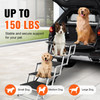 VEVOR Dog Stair for Cars, Wide 5-step Dog Car Steps, Folding Dog Car Ramp with Nonslip Surface, Portable Pet Steps Lightweight Aluminum for Car, SUV and Truck, Supports up to 150 lbs