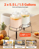 VEVOR Beverage Dispenser, 2 Pack 1.5 Gallon Drink Dispensers for Parties, Glass Juice Dispenser with Metal Stand, Stainless Steel Spigot, Iced Tea Lemonade Juice Water Dispensers for Parties