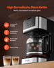 VEVOR Programmable Coffee Maker, 12 Cup Programmable Drip Coffee Makers with Touch Screen, 4-Hour Keep Warm Coffee Makers Drips, 2 Brew Strengths Drip Coffee Machine for Home, 24-Hour Programmable