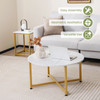 3-Piece Coffee Table Set Round Coffee Table and 2PCS Square End Tables