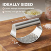 Kitchen Stainless Steel Garlic Press Rocker Set - Time Saving, Durable Strong Garlic Mincer Tool - Easy to Use & Clean Garlic Crusher Set with Peeler and Scraper Kitchen Gadget Smasher