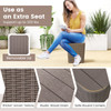 Outdoor Resin Storage Side Table with Removable Lid and Wicker-woven Accent
