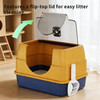 Enclosed Cat Litter Box, Orange - Odor-Locking, Spacious for Large Cats, A Must-Have for Cat Parents