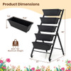 5-Tier Vertical Raised Garden Bed with Wheels for Backyard
