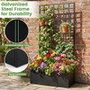 Metal Raised Garden Bed with Trellis and Drainage Holes for Climbing Plants