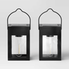 2pk Solar LED Outdoor Deck Lights Matte Black