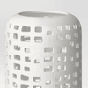 7.17"x6.26" Pillar Ceramic Lantern Candle Holder White