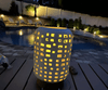 7.17"x6.26" Pillar Ceramic Lantern Candle Holder White