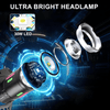 3Modes Tail Warning Rechargeable LED Headlamp Headlight Zoomable Lamp Flashlight