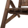 2-Seat Wooden Adirondack Chair, Patio Bench with Table, Outdoor Loveseat Fire Pit Chair for Porch, Backyard, Deck, Carbonized