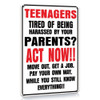 CIFbuy Funny Teenager Bored With Parents Metal Aluminum Sign Vintage Wall Decor for Man Cave Office Garage Bar 8x12 Inches (TikTok, temu pick-up service)